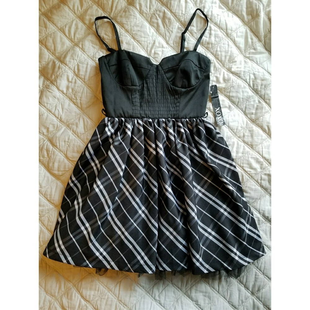 Plaid Print and Bustier Top Dress